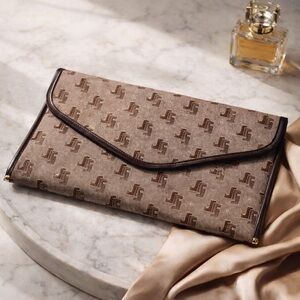 Vintage Jane Shilton Monogram Envelope Clutch Bag Deadstock Woodward’s England
